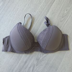 Laura Ashley Lace Accent Bra in Taupe